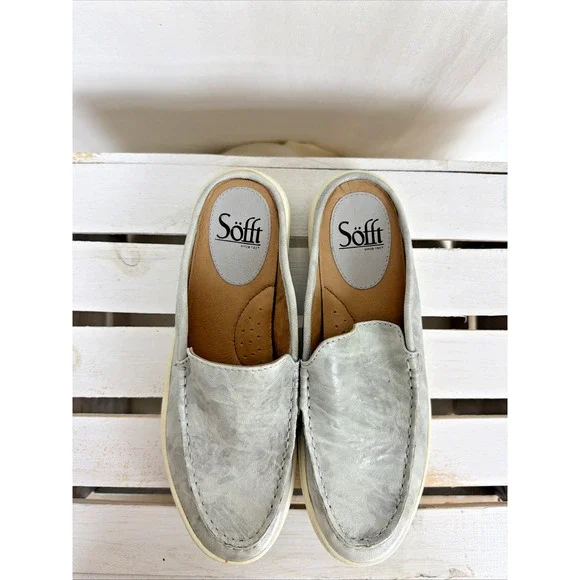 New No Box Sofft Camo Gray Slides Sneaker #1064 Womens 6.5 - Picture 4 of 5